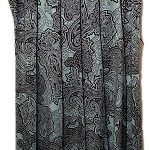 Black and Blue Flared Paisley Dress